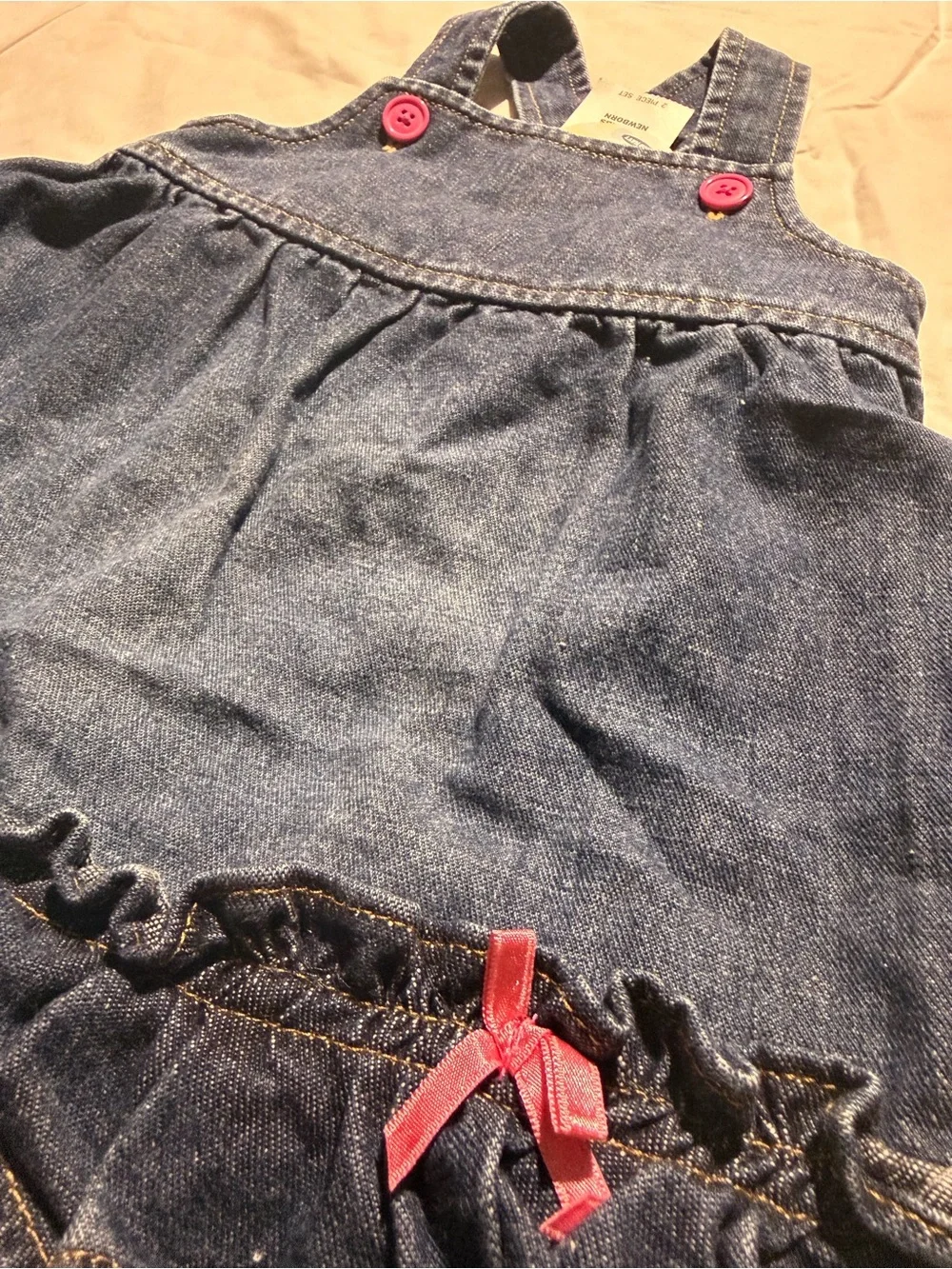 Old Navy Baby Girls Denim Ruffle Top & Bloomer 2-Piece Set | 3–6 Months | NWT
